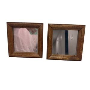 Wood  Mirrors Brown Small Accent Set Of 2 Home Interiors Homco  5.25”